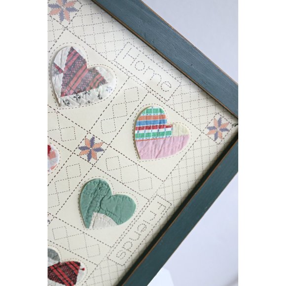 1980's Vintage Laura J. Conley 1986 Memory Quilt Framed Picture Cottage Country - Picture 5 of 6